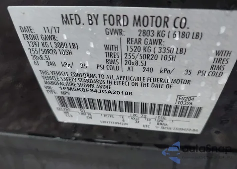 2018 Ford Explorer Limited z USA, uszkodzony, nr VIN 1FM5K8F84JGA20106